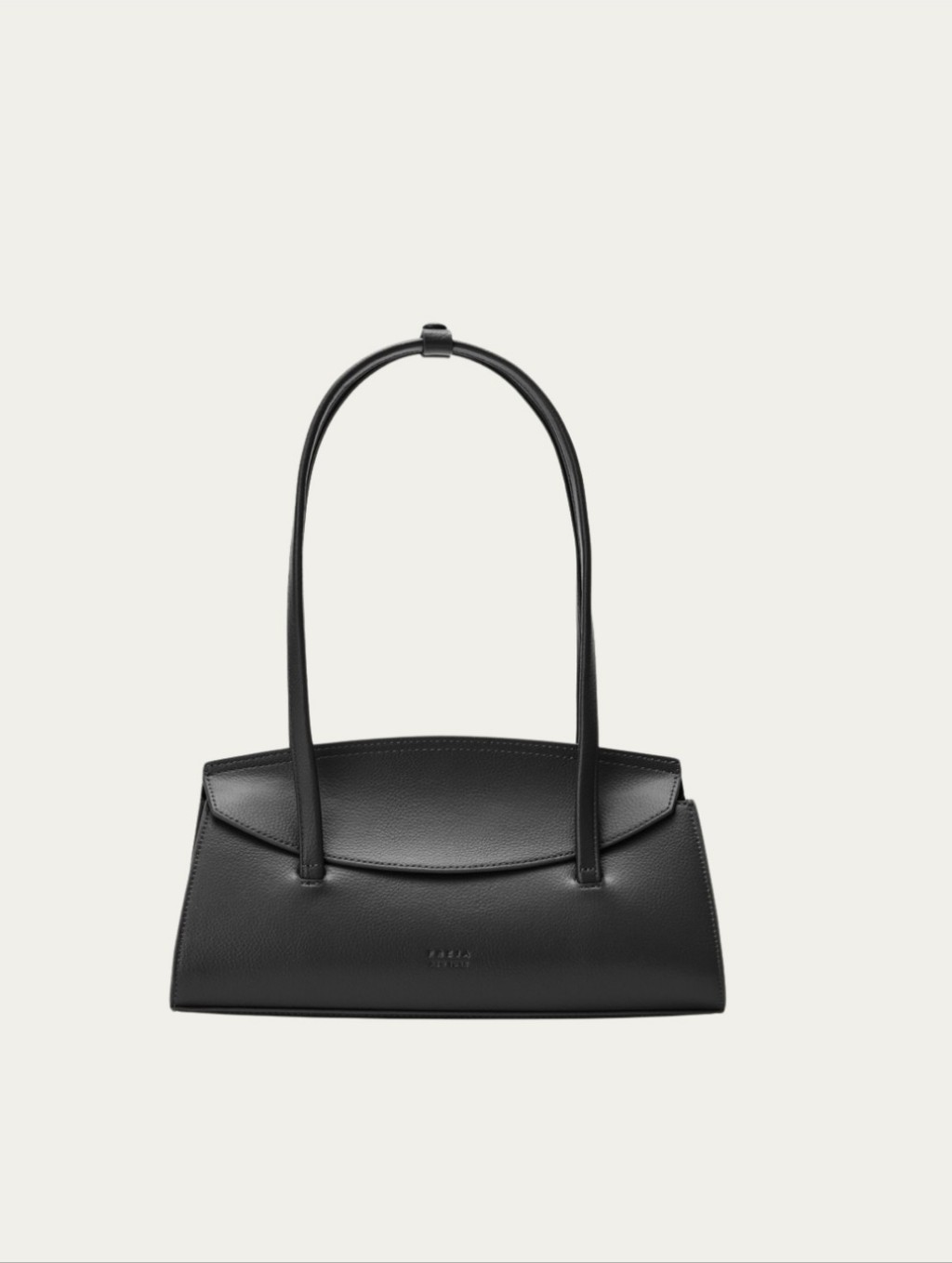 Freja Nyc Caroline Bag - Pebbled Black Shoulder Bag With Thin Straps